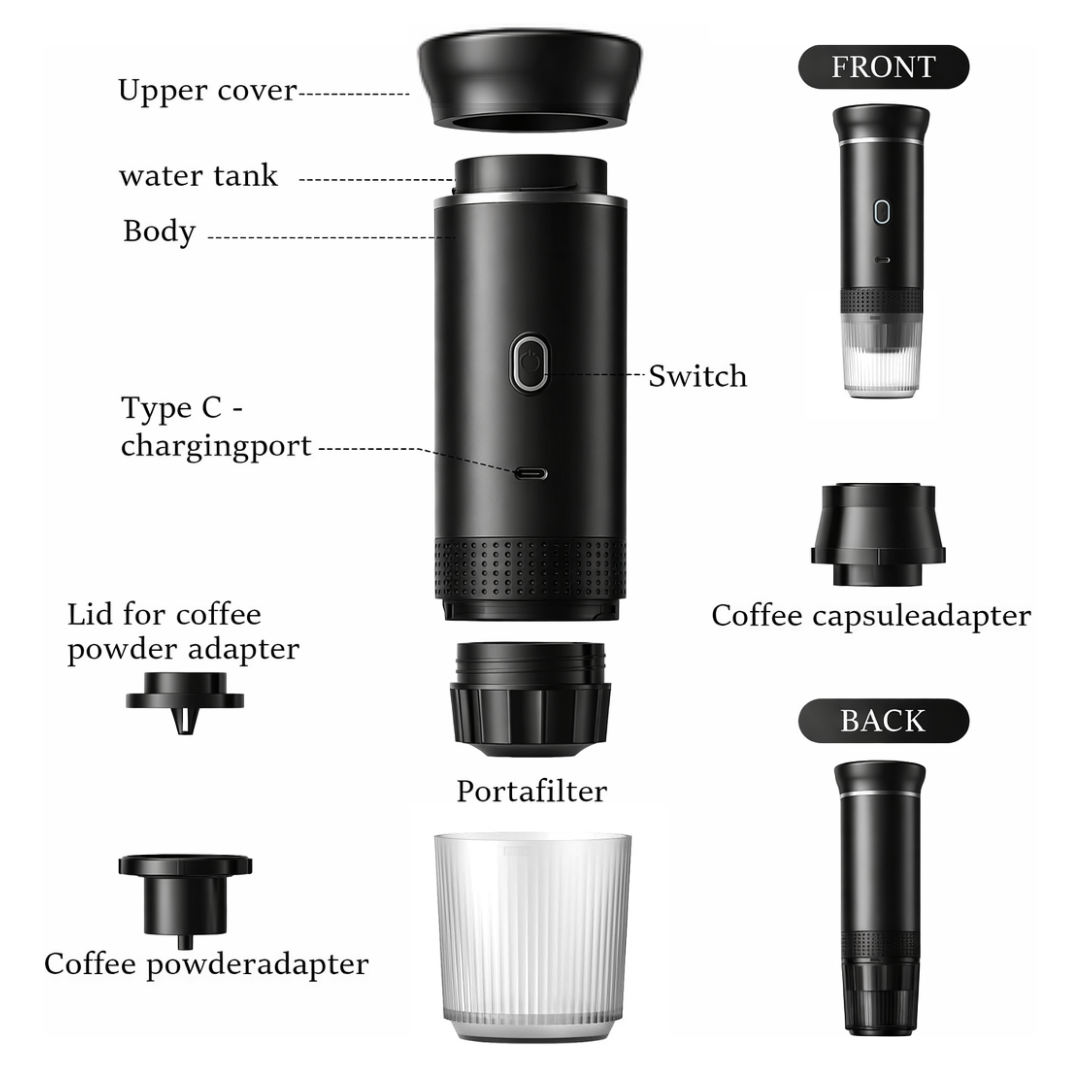 3-in-1 portable coffee maker
